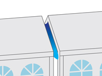 Gouttière de 5m pour associer 2 tonnelles