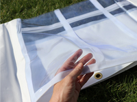 Paroi latérale avec fenêtre cintrée en PVC transparante et extrêment solide